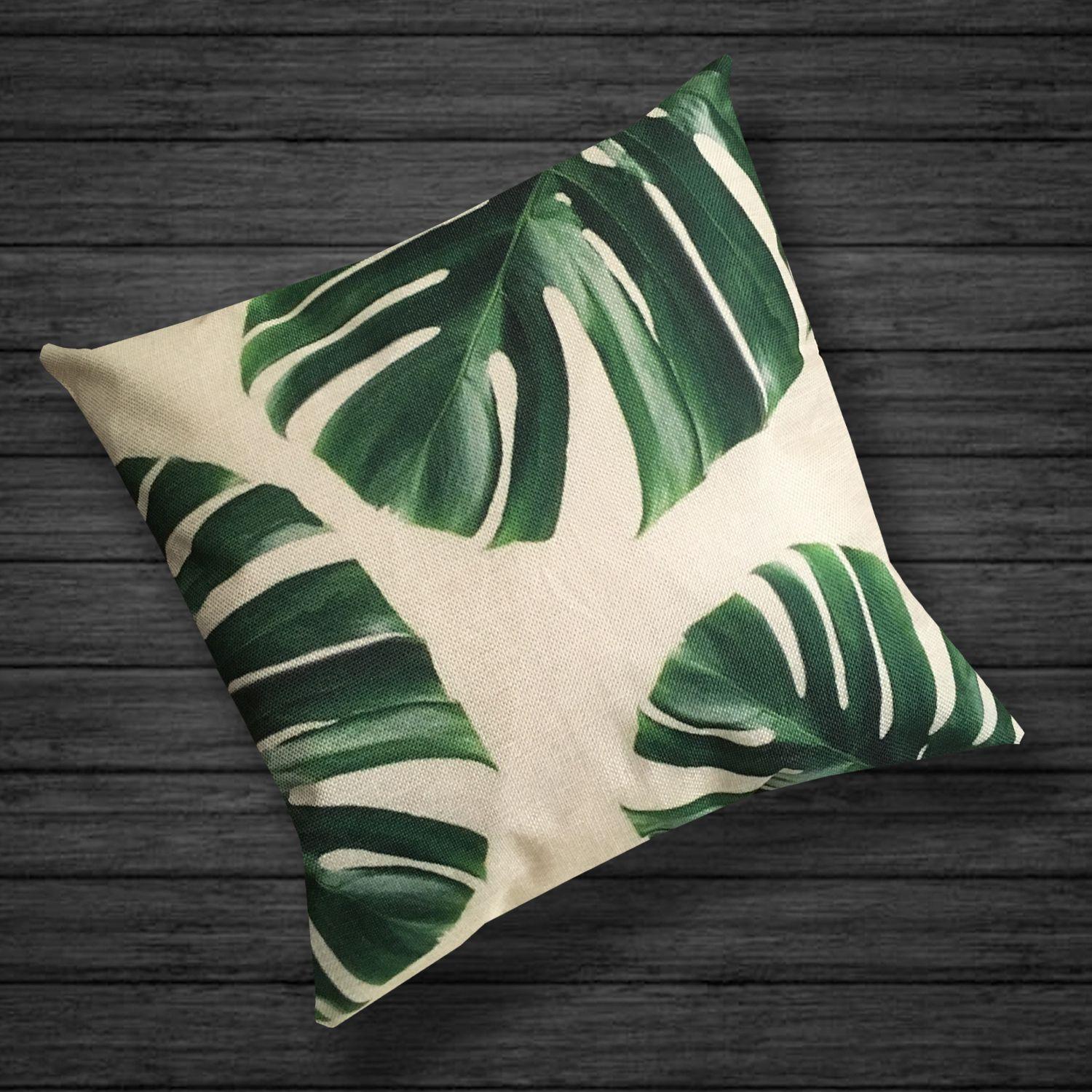 Cojín Monstera Lino 45×45-1