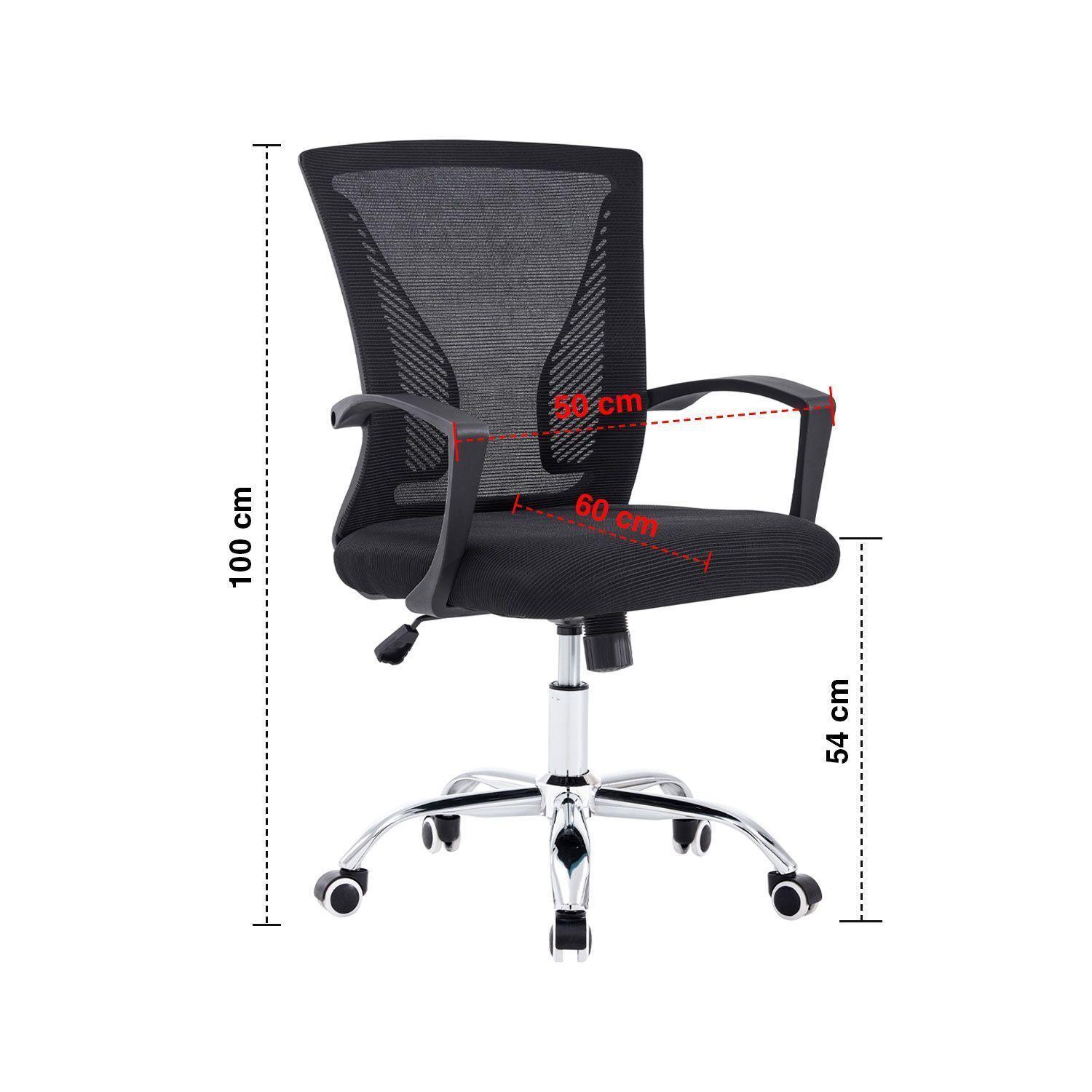 Silla de Oficina Respaldo Malla Base Metal Negro-2