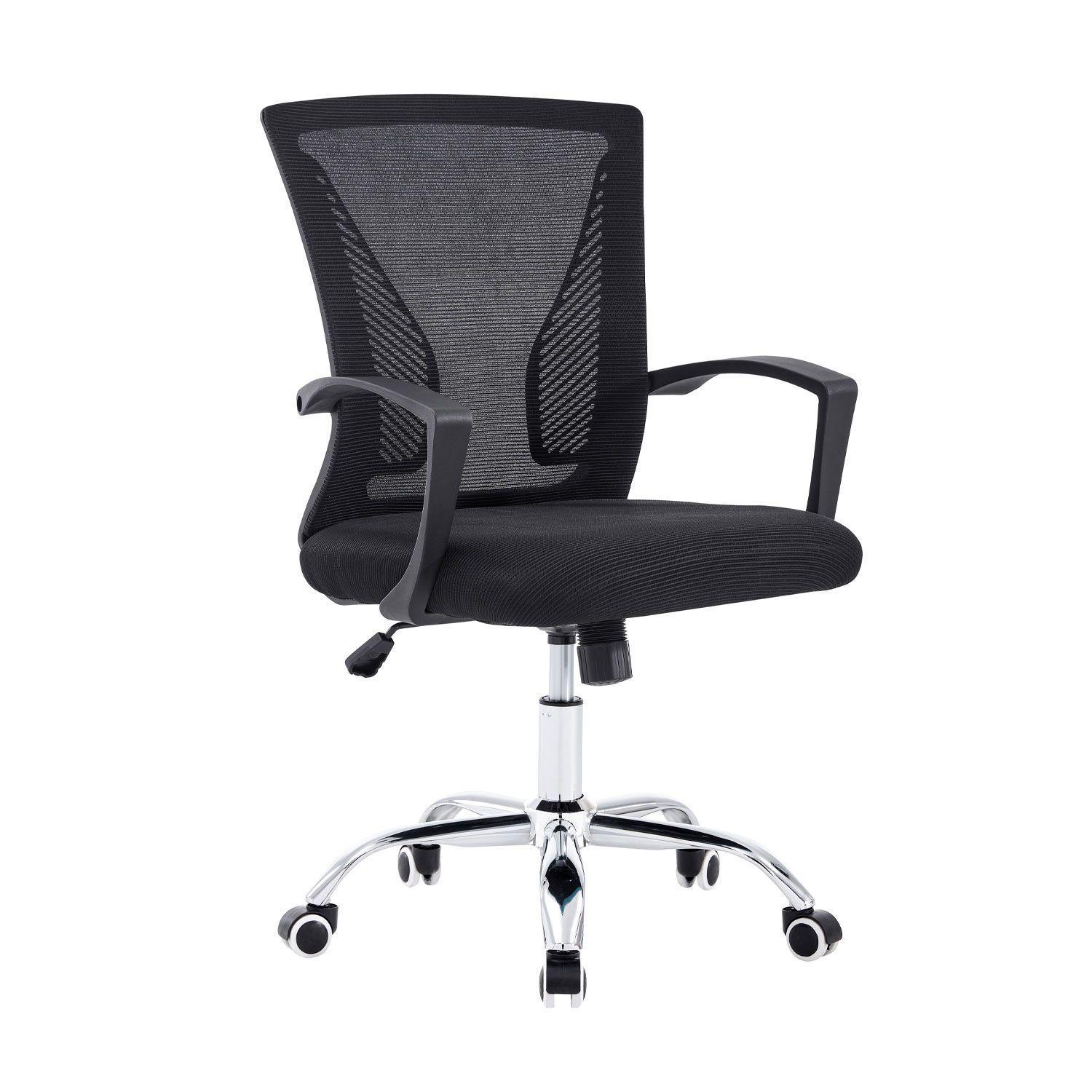 Silla de Oficina Respaldo Malla Base Metal Negro-0