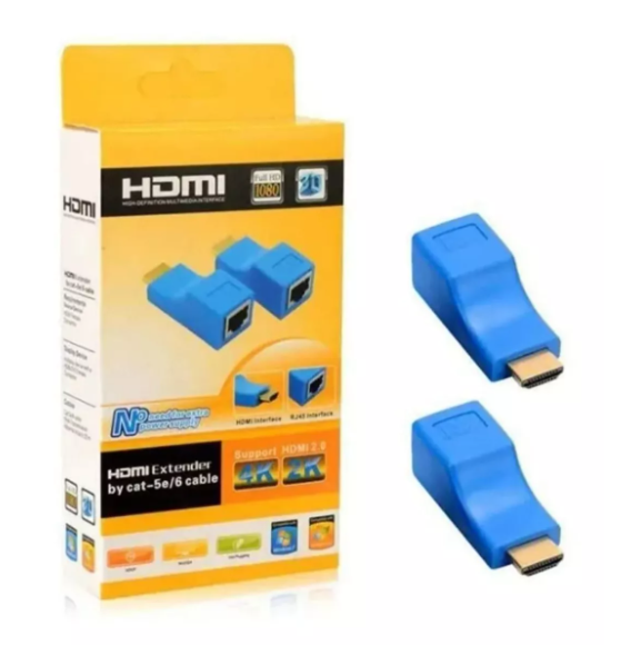 Adaptador Extensor Hdmi 30m Sobre Cat 5e6 Utp Red Rj45-3