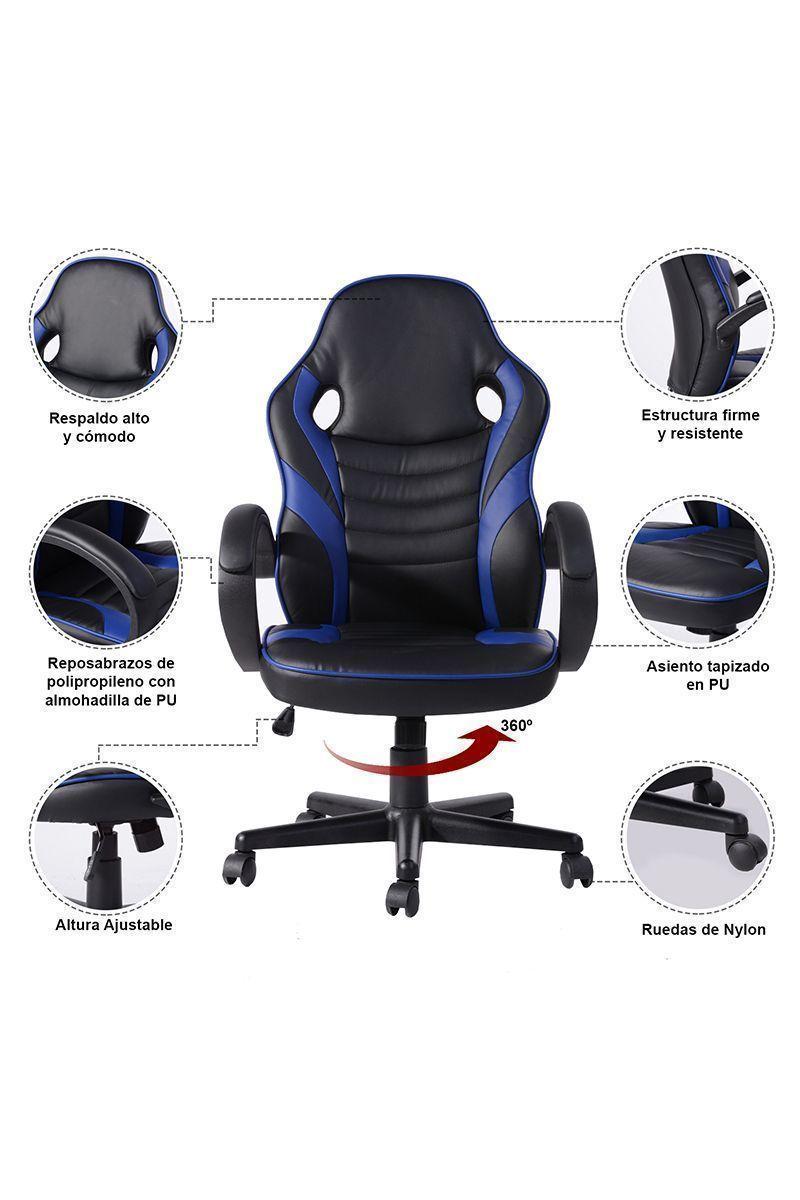Silla Gamer Xgames Ergonómica Escritorio Azul-4
