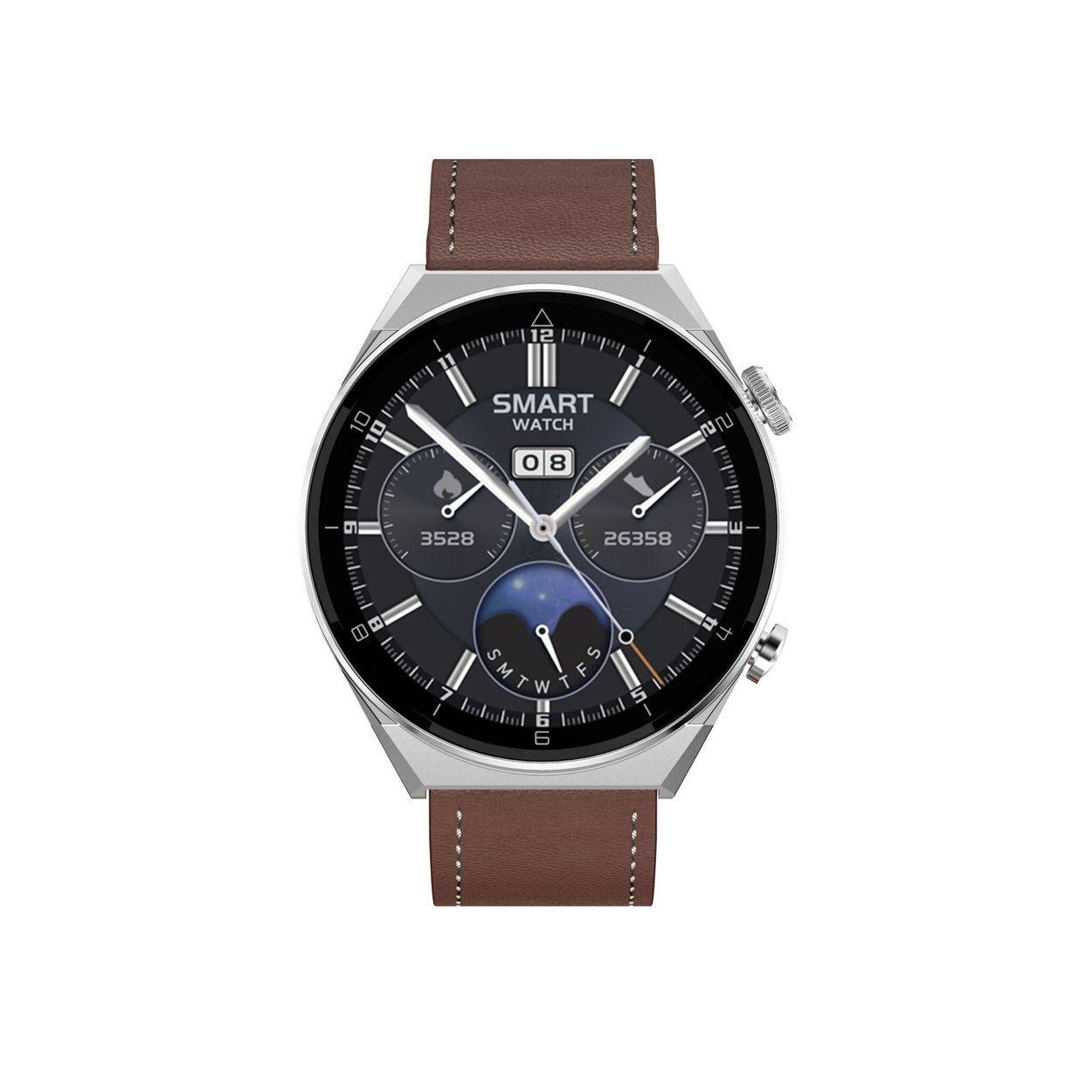 Smartwatch Reloj Inteligente Bluetooth llamadas DT3 PRO MAX - Plata cuero/silicona-4