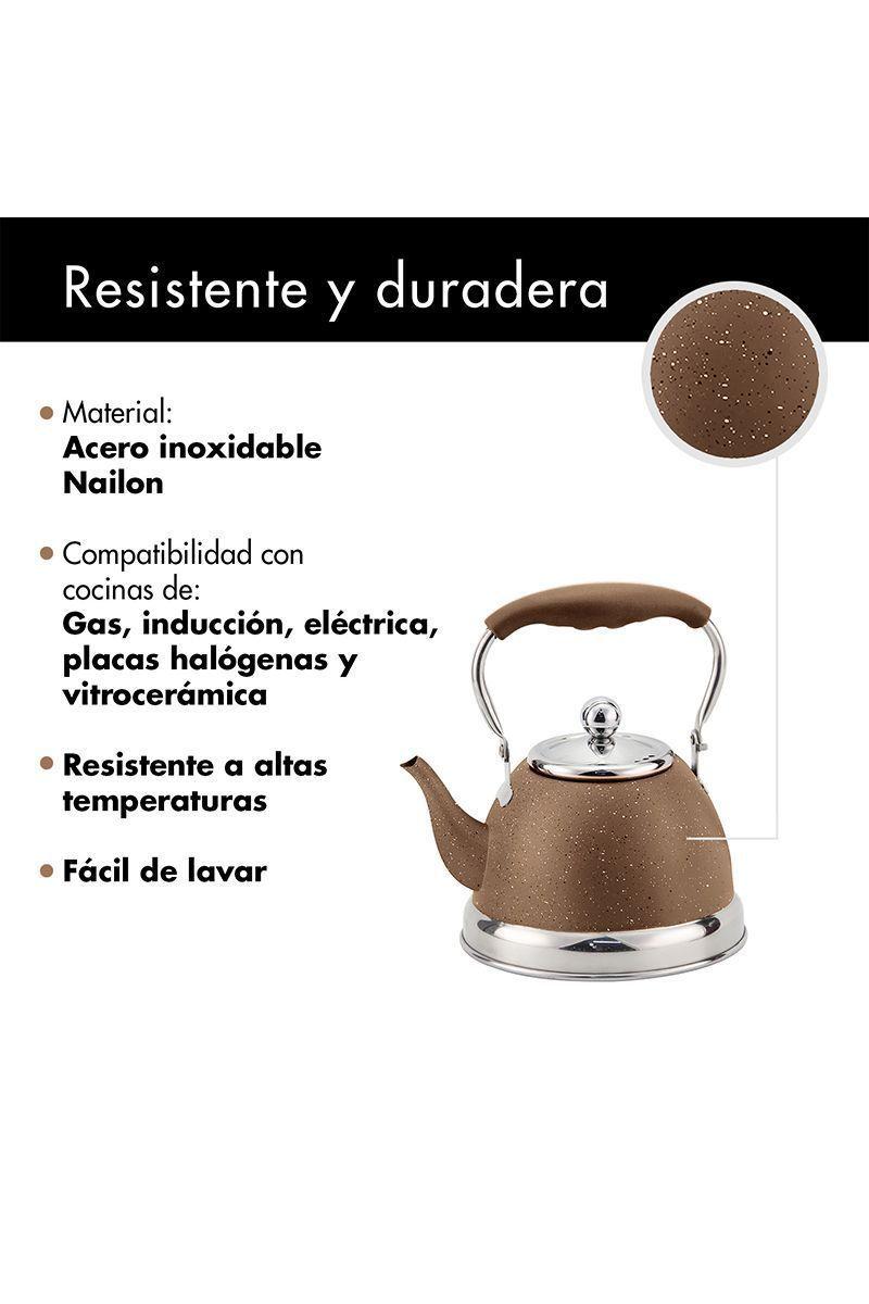 Tetera Acero Inoxidable 1,5 Litros Café-3