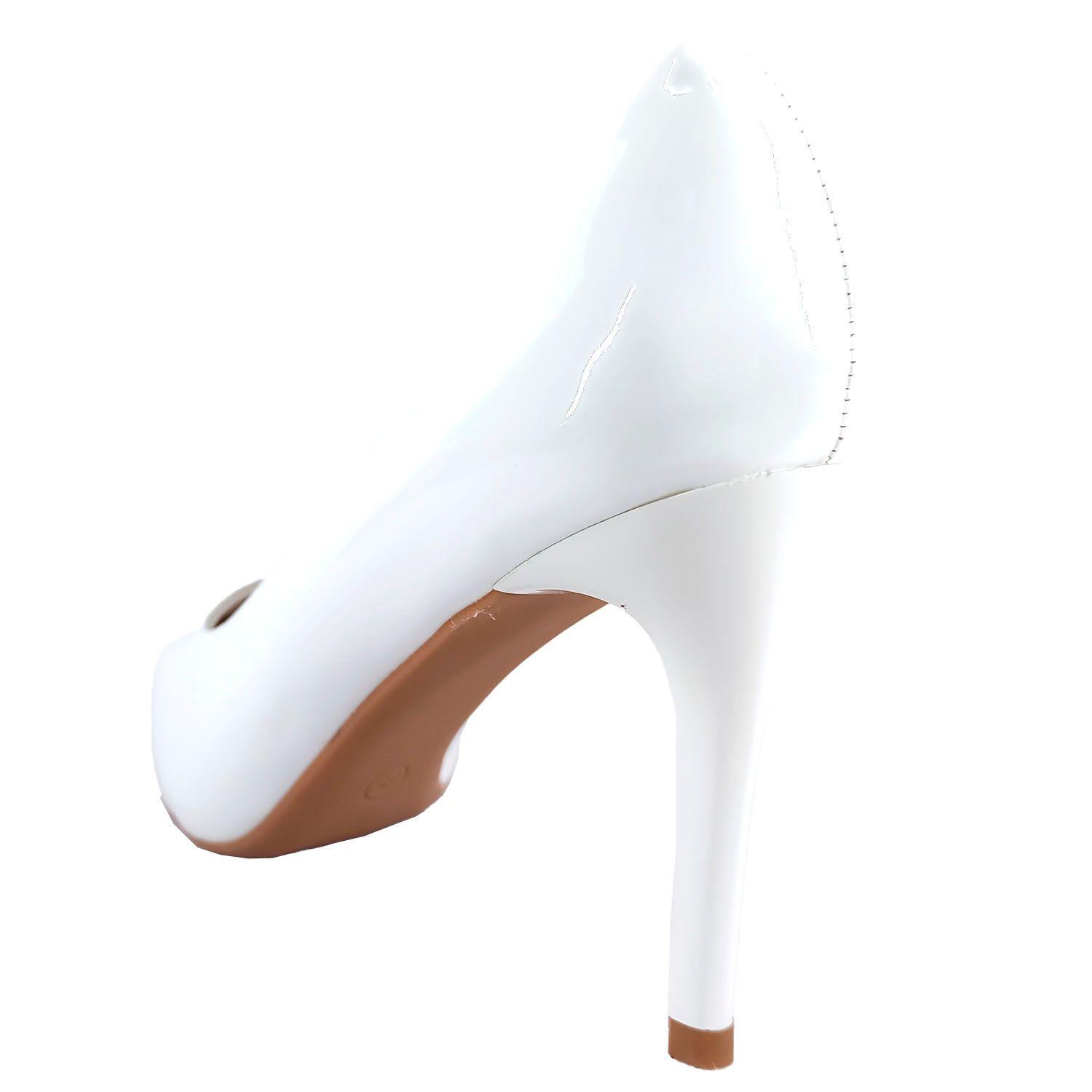 Zapato de Mujer Blanco Taco Aguja-3