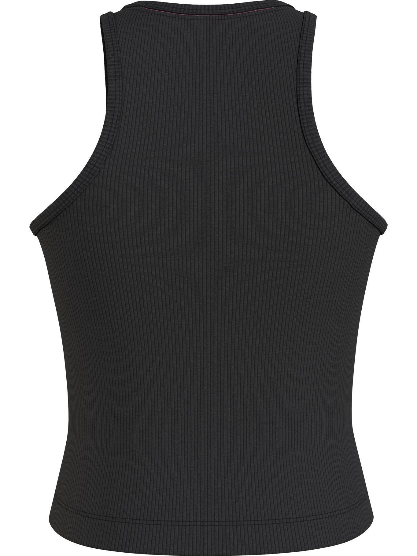 Polera Sin Mangas De Punto Elástico Negro Tommy Hilfiger-1
