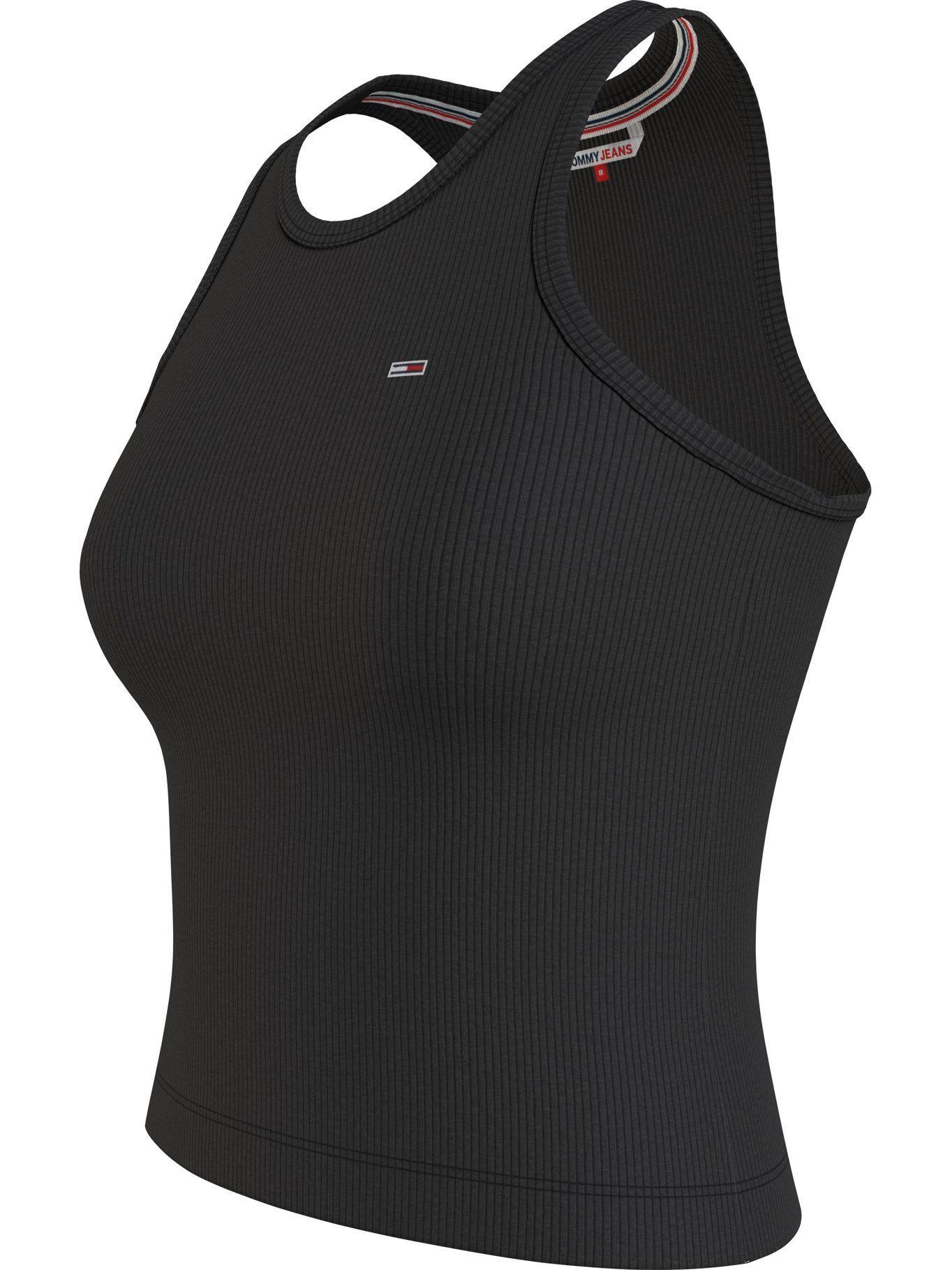 Polera Sin Mangas De Punto Elástico Negro Tommy Hilfiger-2
