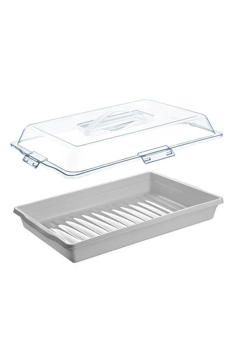 Caja Porta Alimentos Rectangular Gris-3