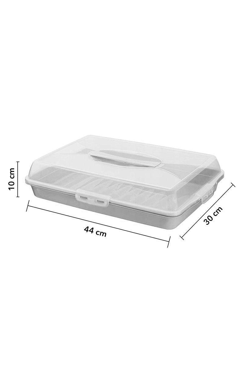 Caja Porta Alimentos Rectangular Gris-2