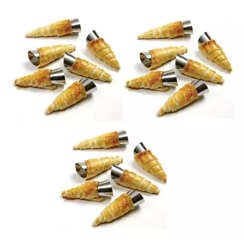 Pack X18 Cono Molde Para Cannoli Cachito Croissant Pan Danes -2