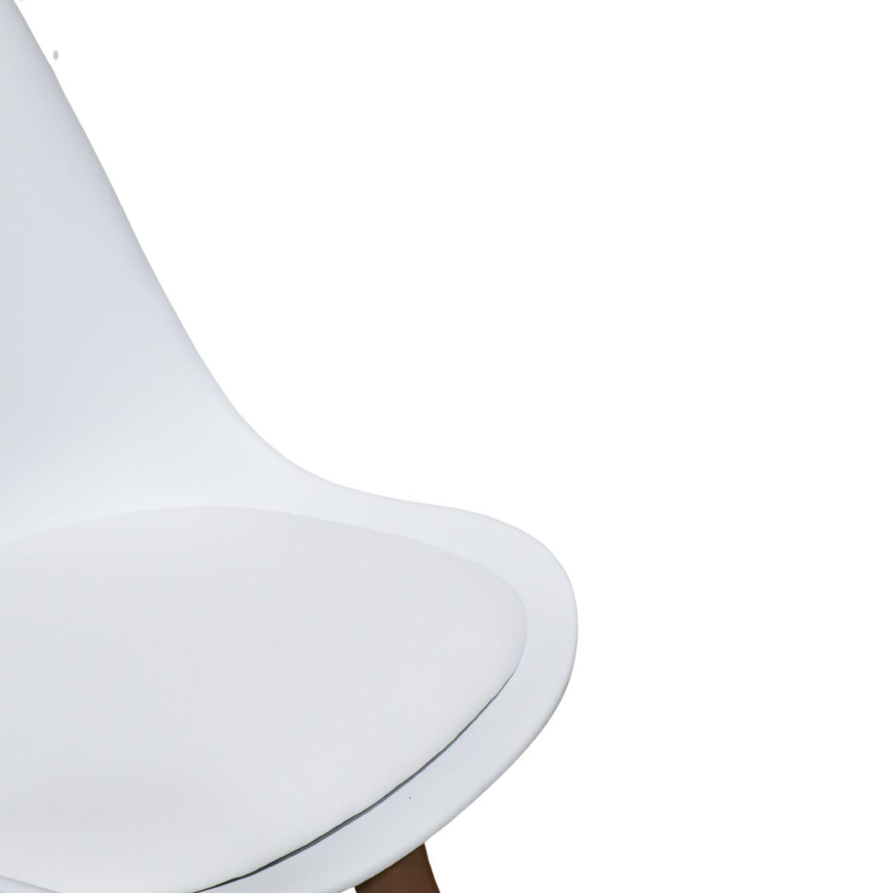 Silla Tulip acolchada blanca-3