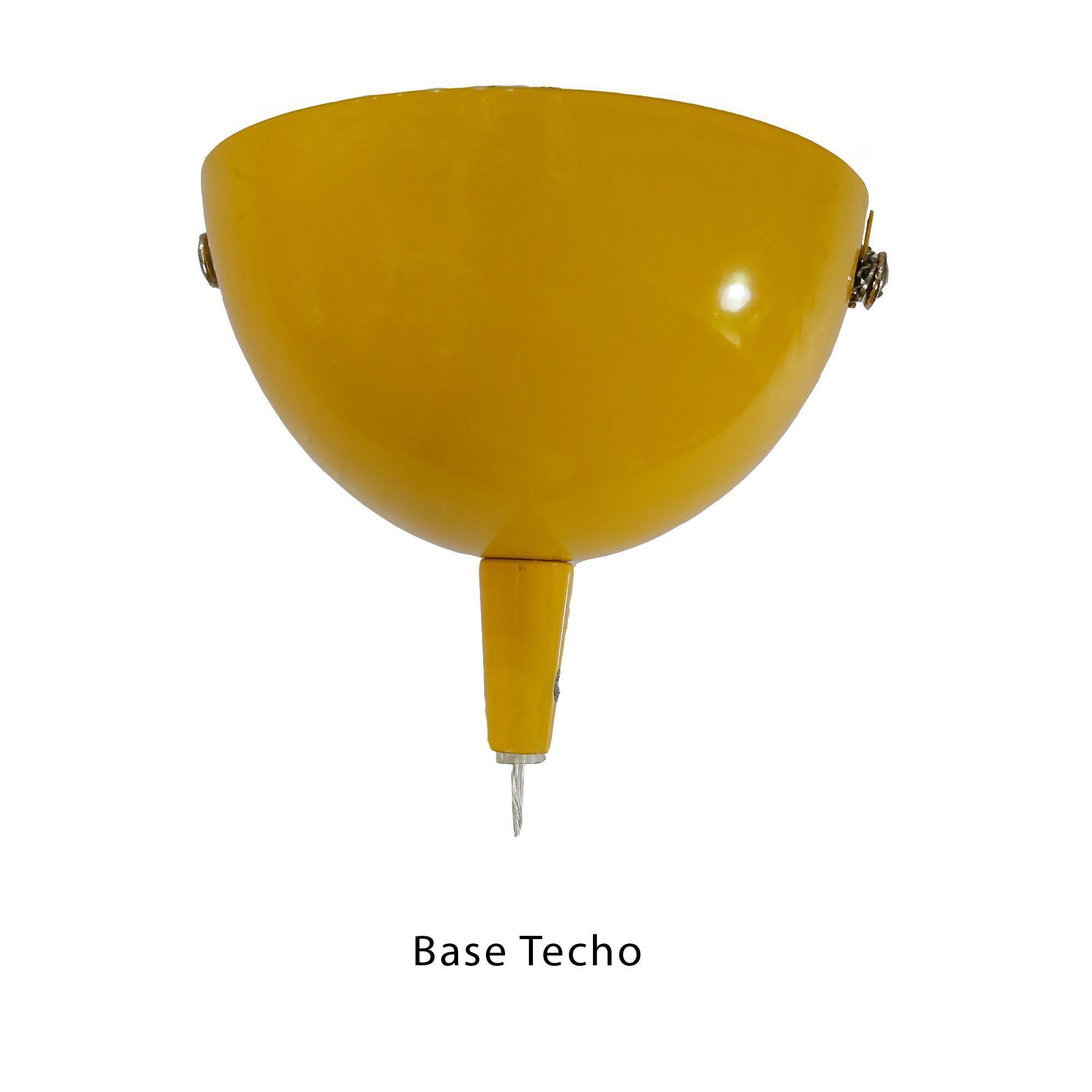 Lampara Colgante Tipo Campana Amarilla E27 Metálica-5