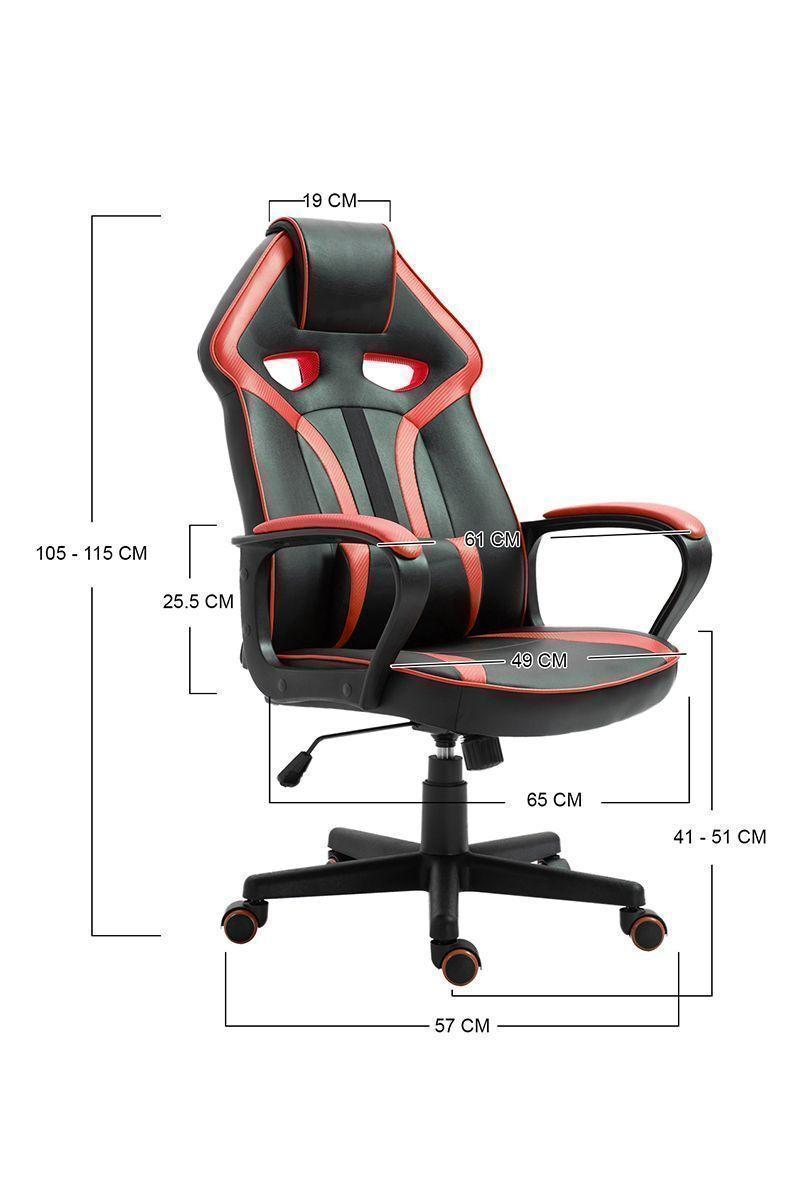 Silla Gamer Extreme Game PVC Base Nylon Rojo-2