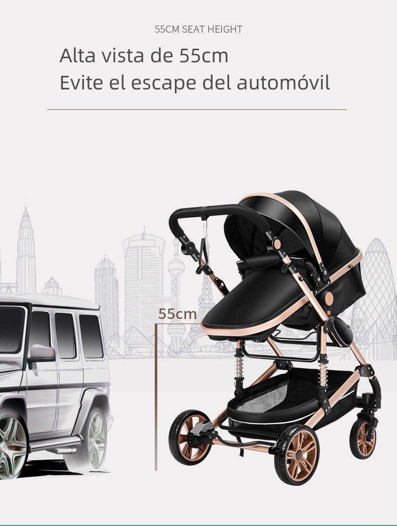 Coche De Bebe Paseo Con Silla De Nido Premium 3 En 1 Negro-1