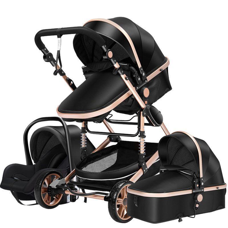 Coche De Bebe Paseo Con Silla De Nido Premium 3 En 1 Negro-0
