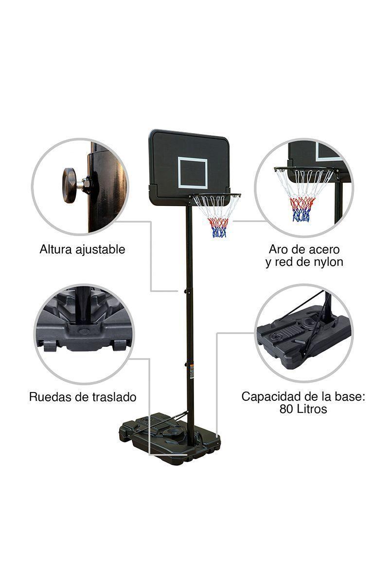 Aro de Basquetball Altura Ajustable 3.05 M Negro-3