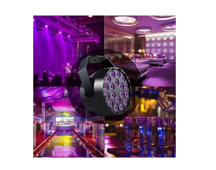Foco Led Uv 3wx18 Ultravioleta Fiesta Fluor Dmx Control-4
