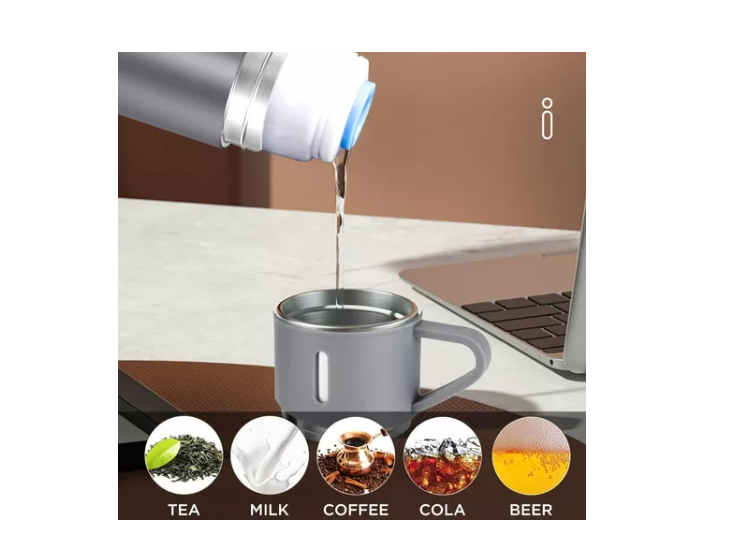Set Termo Caliente Frio Termo Acero Inox + 3 Tazas 500 Ml-5