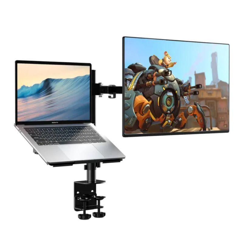 Soporte Doble 2 Brazos Escritorio para Monitor de 13″ a 32″ y Notebook-0