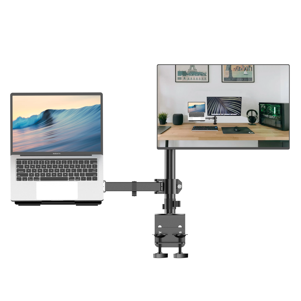 Soporte Doble 2 Brazos Escritorio para Monitor de 13″ a 32″ y Notebook-1