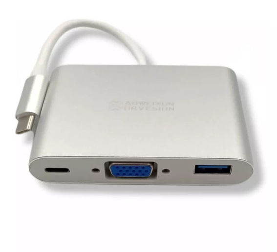 Hub Adaptador Usb Tipo C A Vga + Usb 3.0 + Usb-c Pc -3