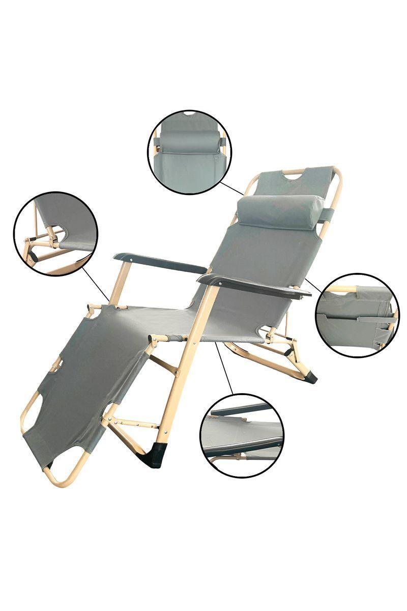 Silla reclinable para exterior NOVAHUS gris-3