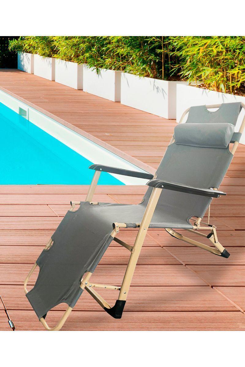 Silla reclinable para exterior NOVAHUS gris-5