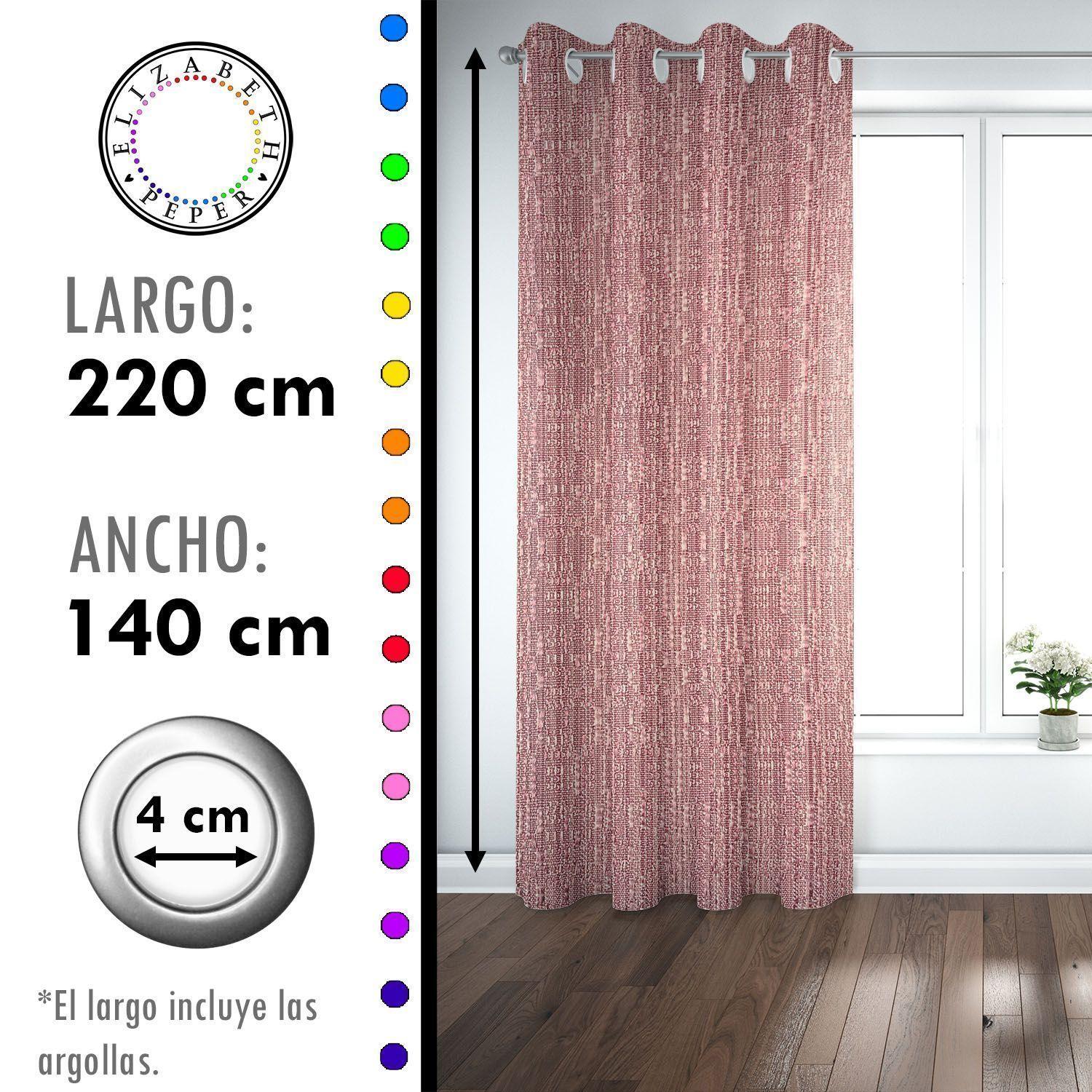 SET DE CORTINAS HOGAR 2 PAÑOS DE 140 X 220 CM ROSADO-2