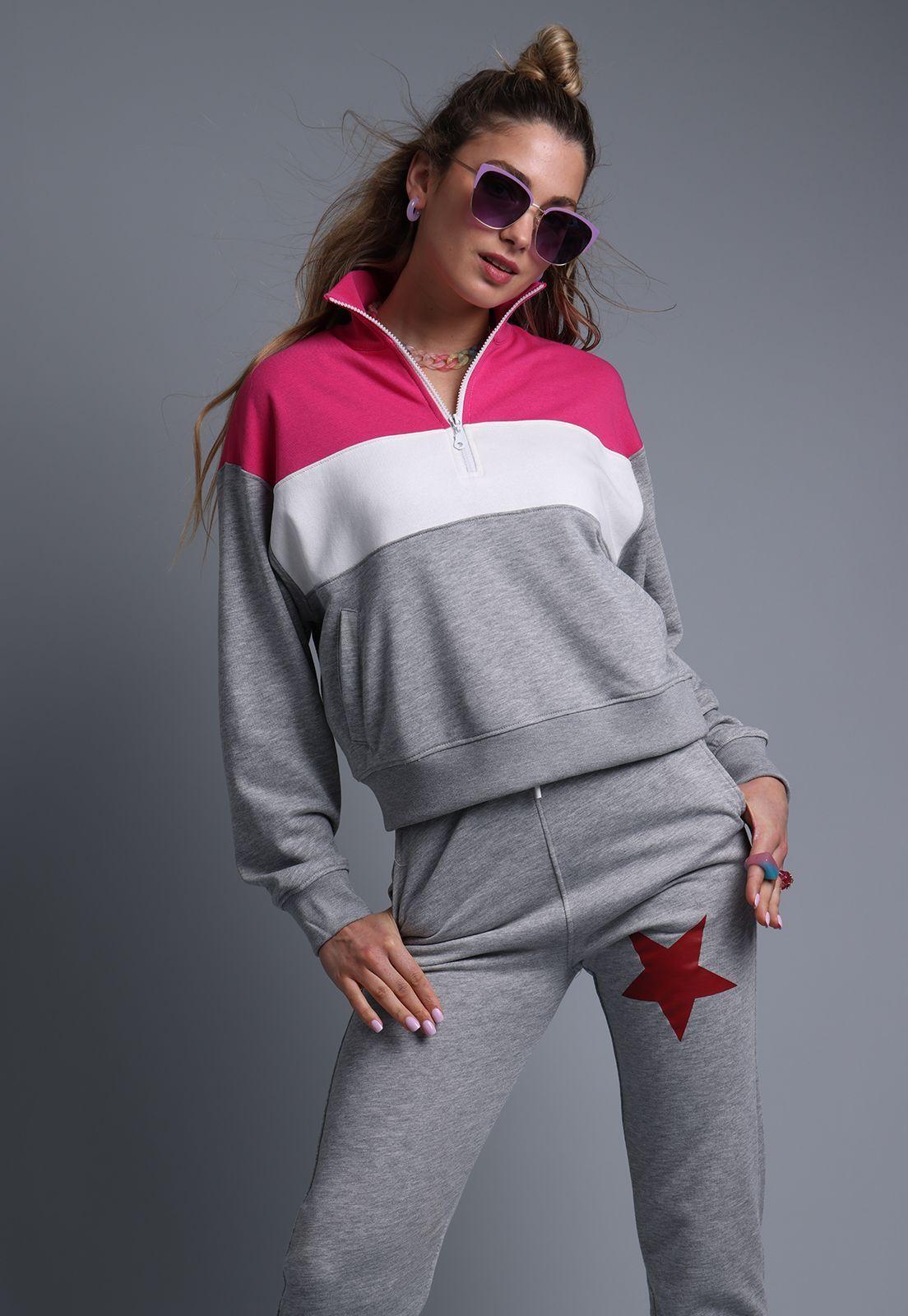 Poleron Half Zipper Mujer Soviet-2