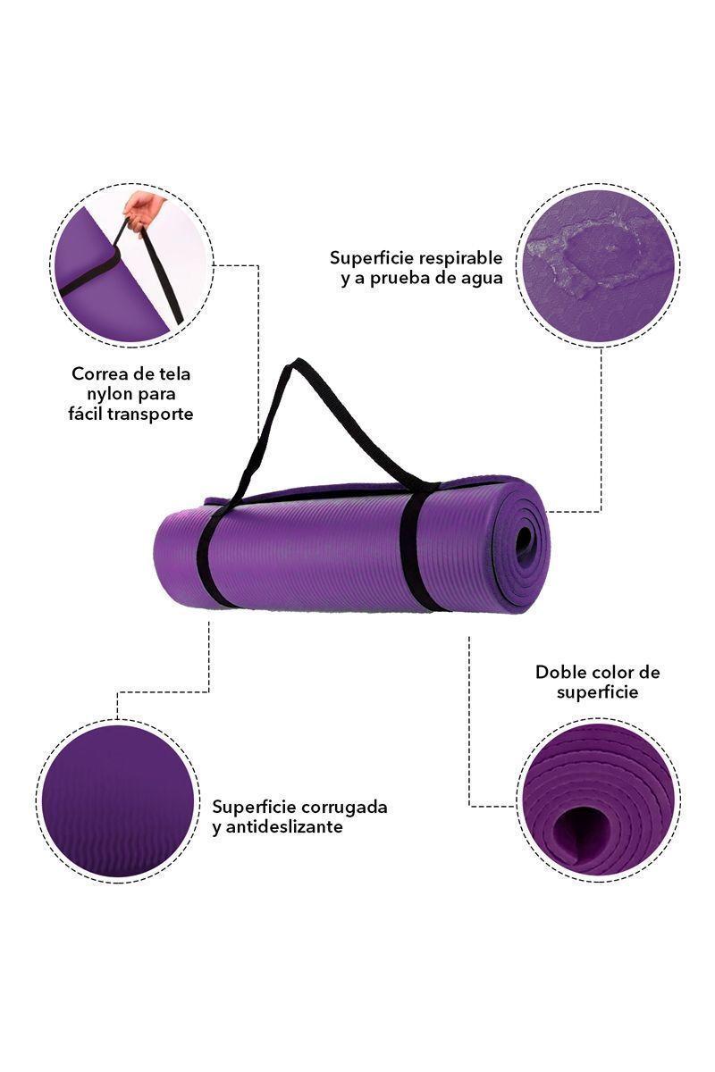 Mat Multifuncional 15mm Yoga Ejercicios Morado-3