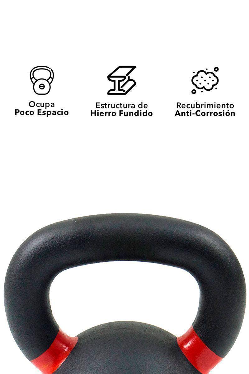 Kettlebell de Hierro Fundido 16 Kg Negro-4