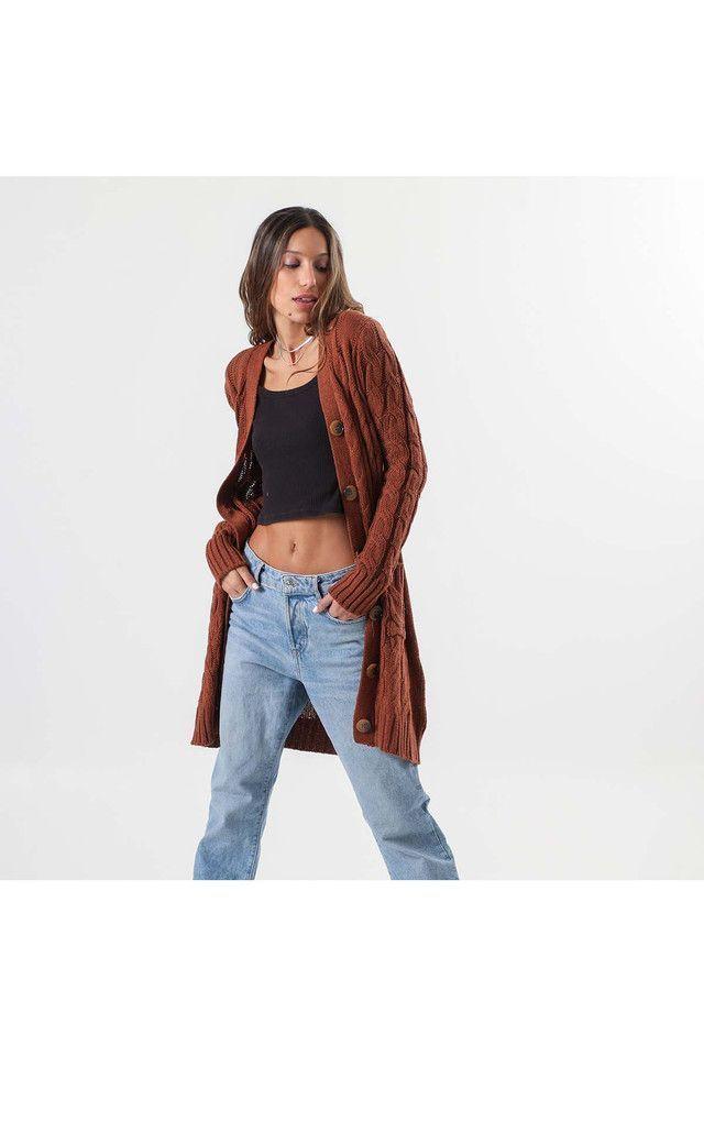 Chaleco Terracota Botones Humana-0