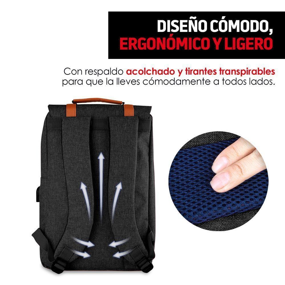 Mochila Maleta Antirrobo Puerto Usb Notebook Impermeable-5
