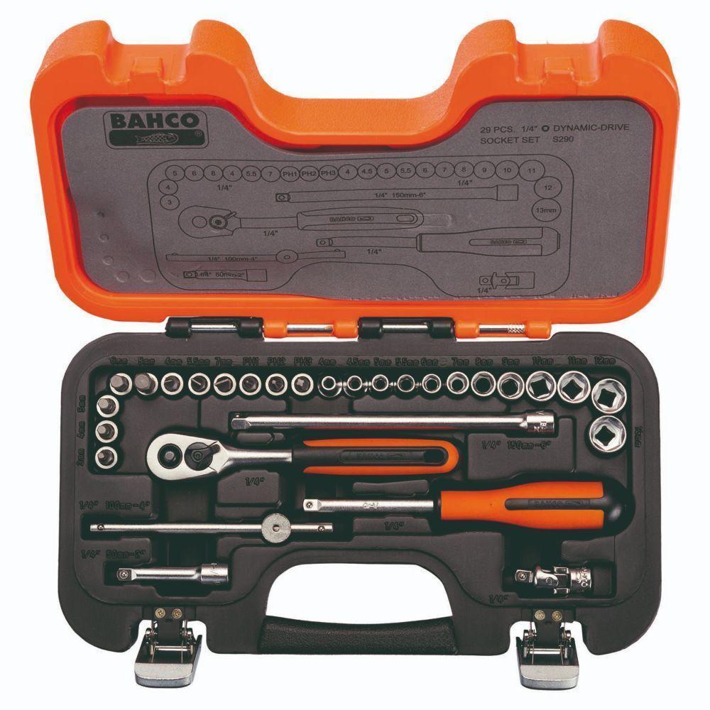 Juego De Dados Hexagonales 1/4" Mm 29 Piezas Bahco-1