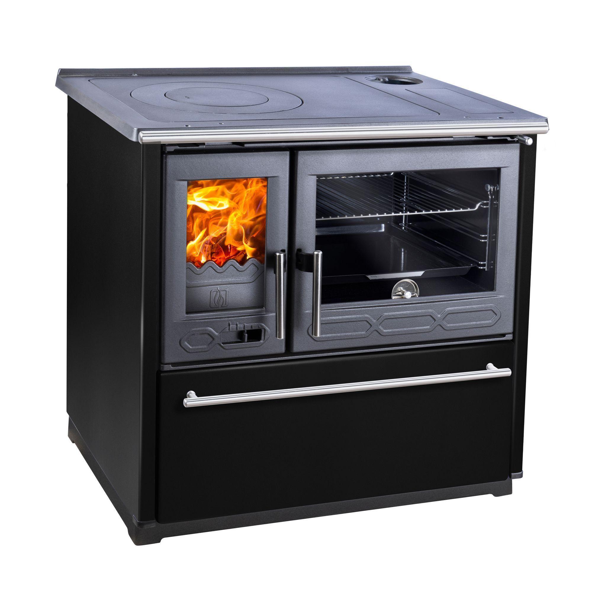 Cocina a leña amesti combustion lenta Altima negra -0
