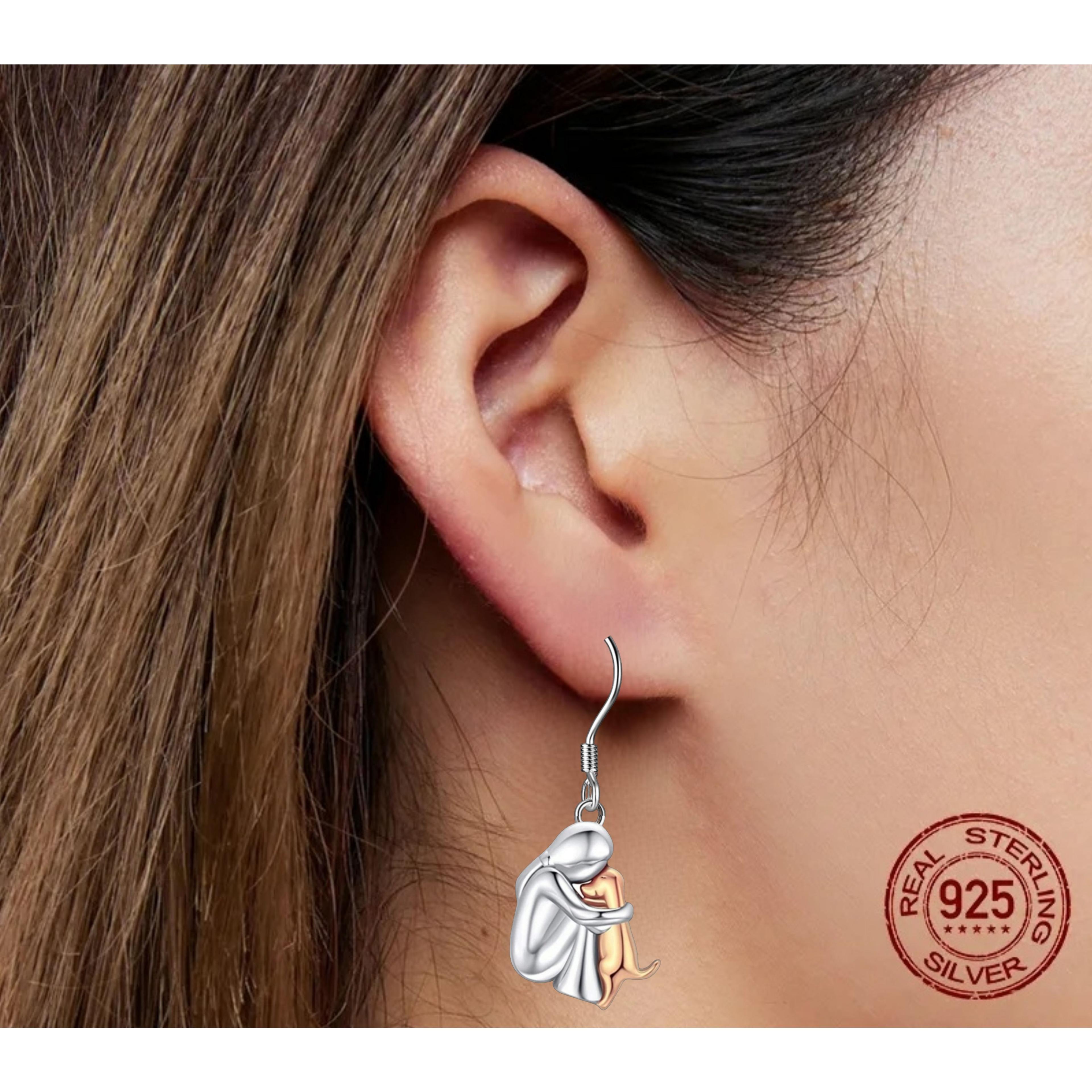 Aros Mujer Perro Mascota Plata 925-2