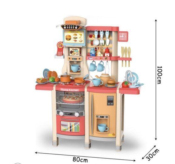 Cocina de Juguete Rosada de 65 Pcs 100cm Alto, Vapor,agua-1