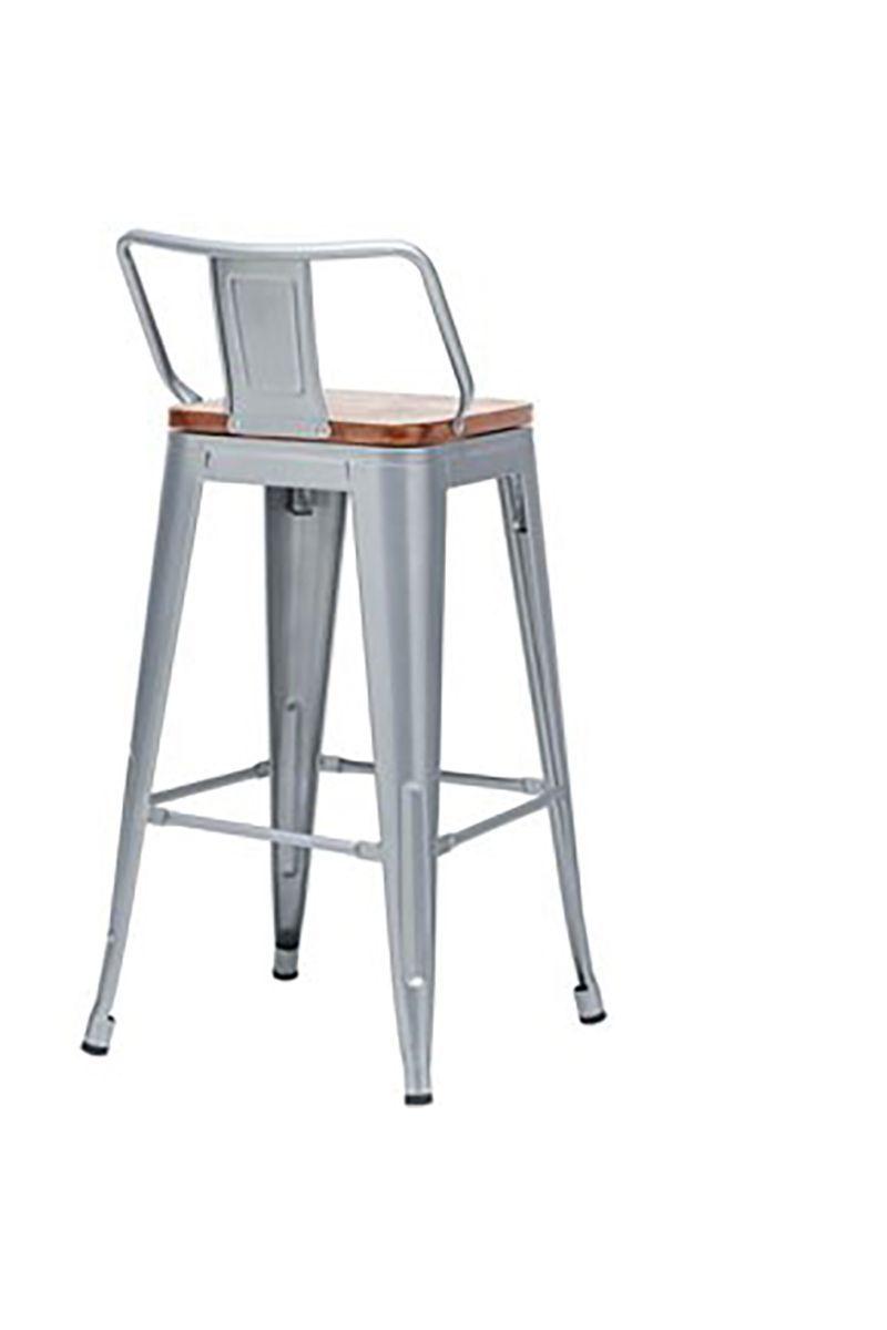 Pack 4 Pisos Bar Tolix Asiento Madera Gris-5