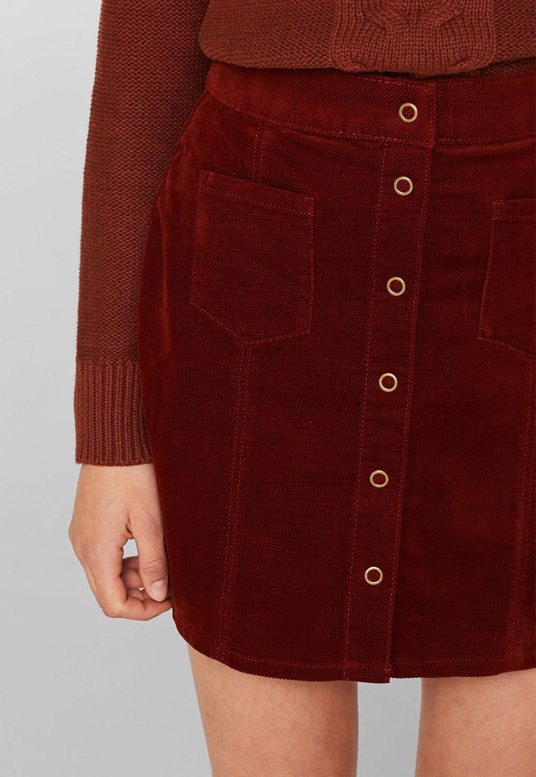 Falda Mini De Cotelé Esprit-2