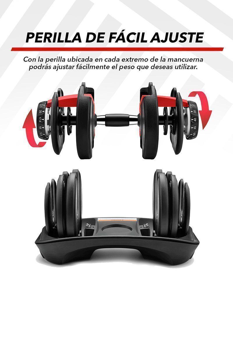 Mancuerna Ajustable Automática 24 Kg Rojo-5