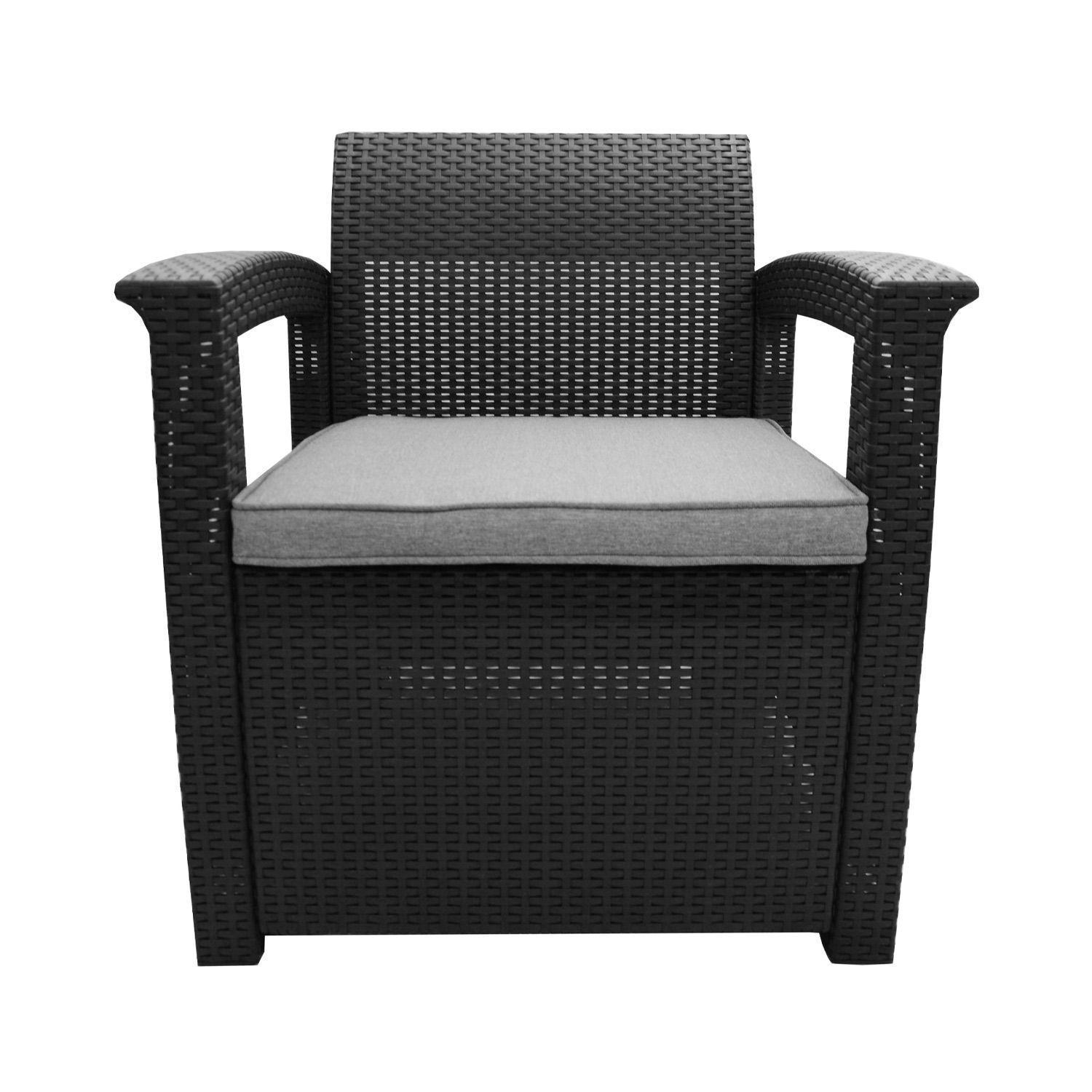 Juego de terraza 4 piezas Café-3