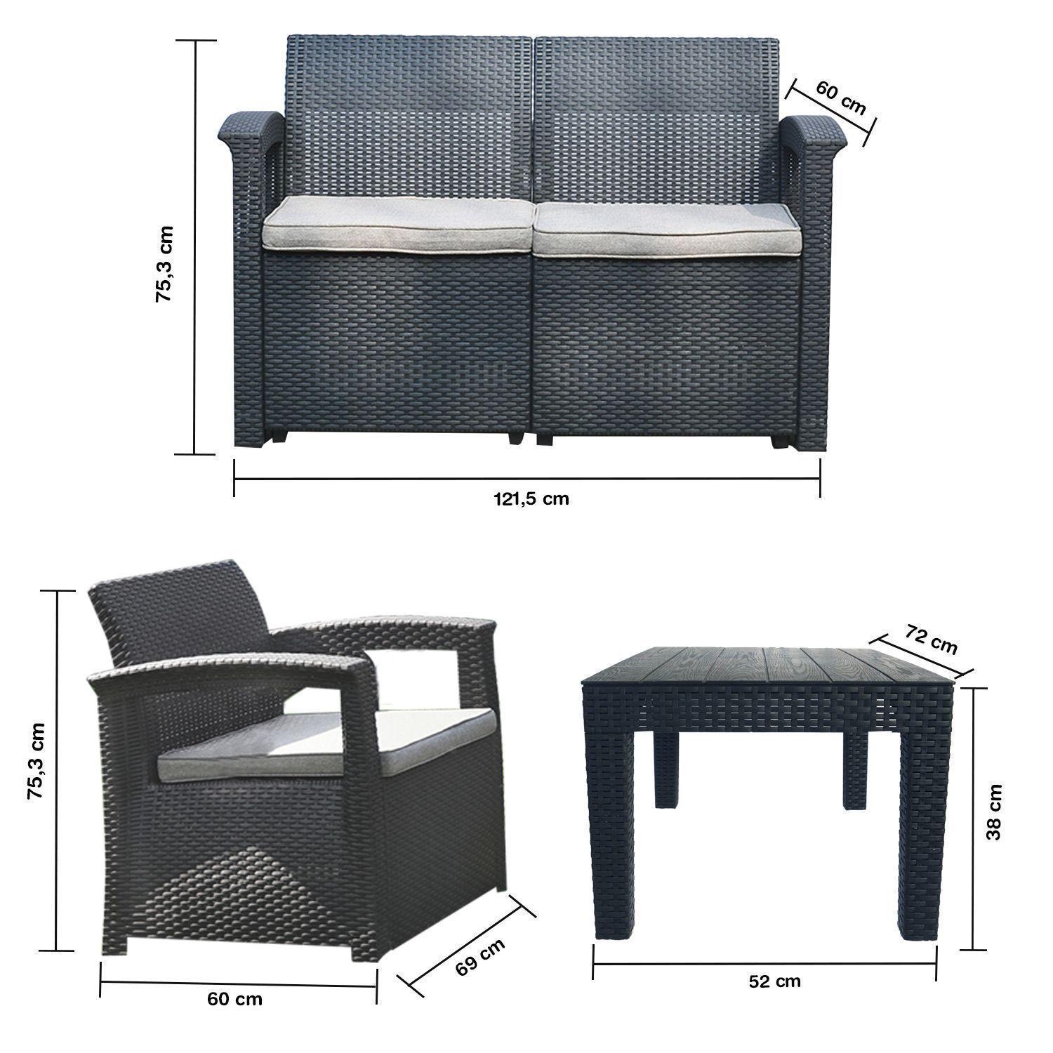 Juego de terraza 4 piezas Café-2