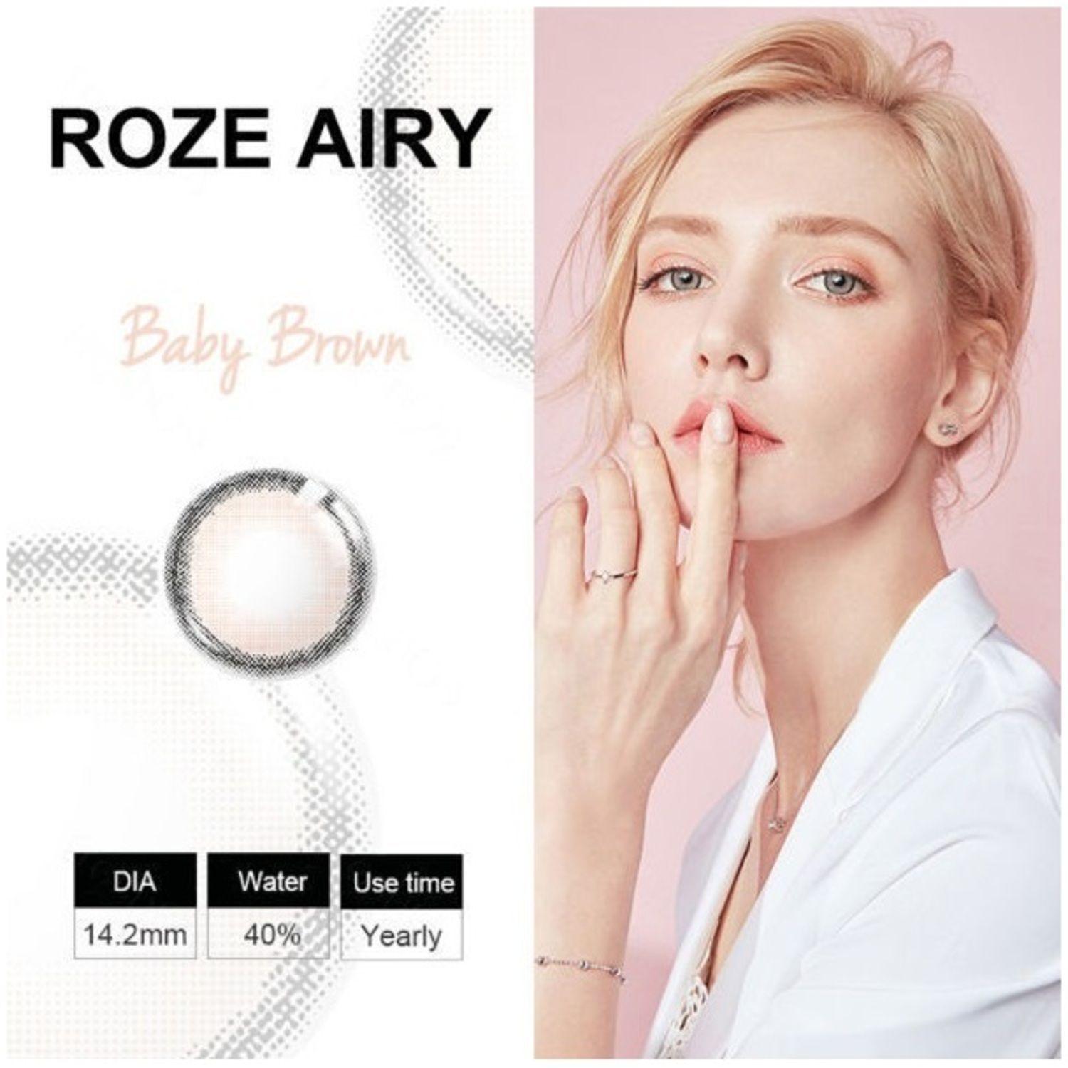 Par De Lentes De Contacto Línea Roze Airy Color Café Bebé-2