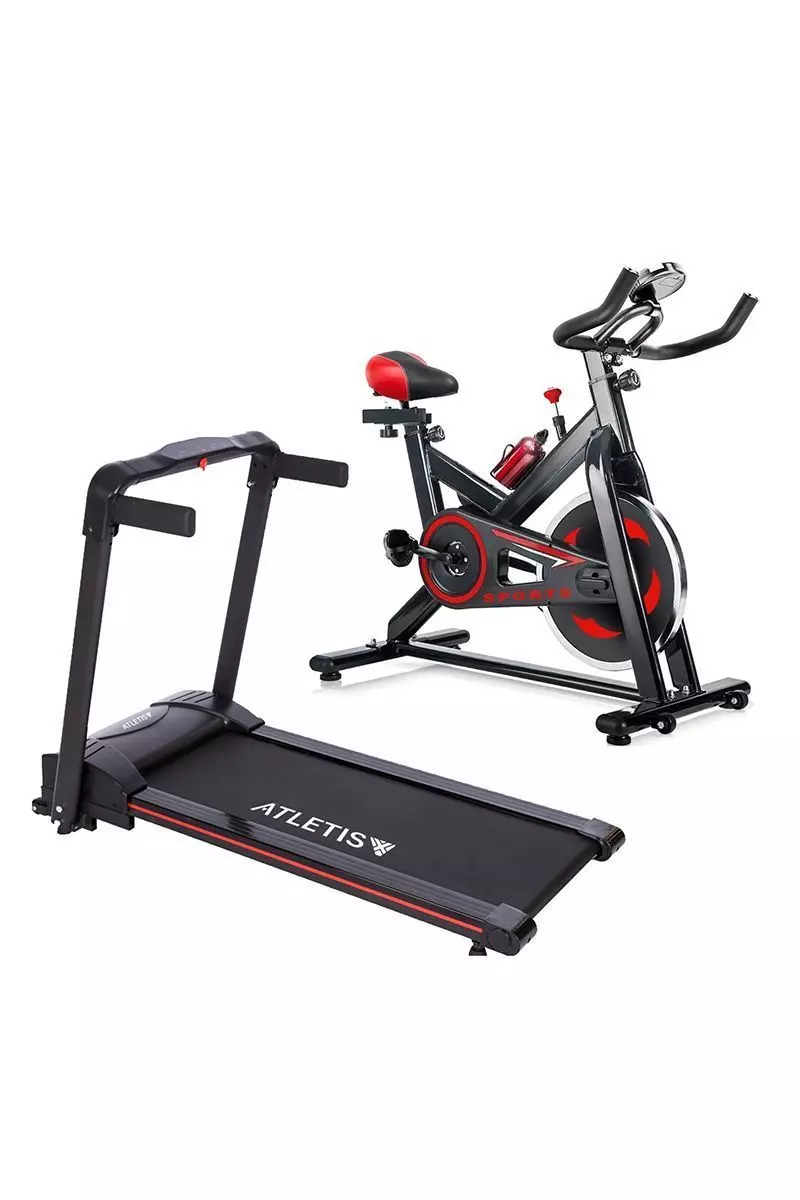 Pack Trotadora Pleg ProY01+Spinning GoFitness Negro-0
