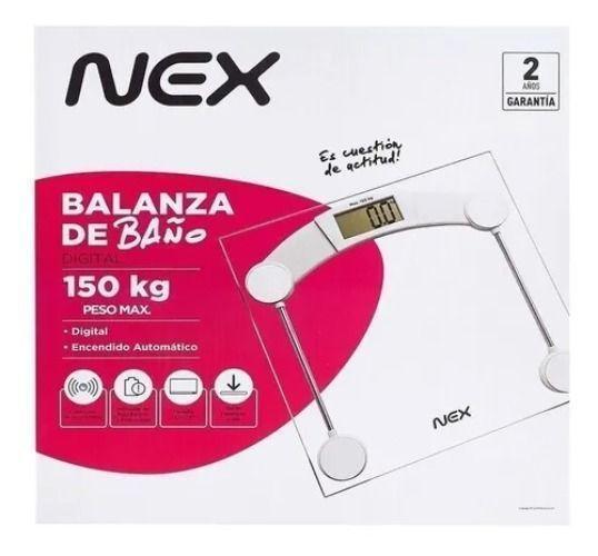 Balanza Baño Digital Nex 150kg 4 Sensores Lcd 0.8 Vidrio-2