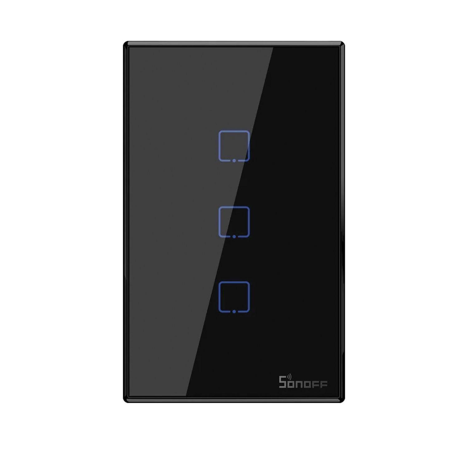 Pack 2 Interruptores Smart 3 Canales Negro WiFi + RF T3US3C Sonoff-2