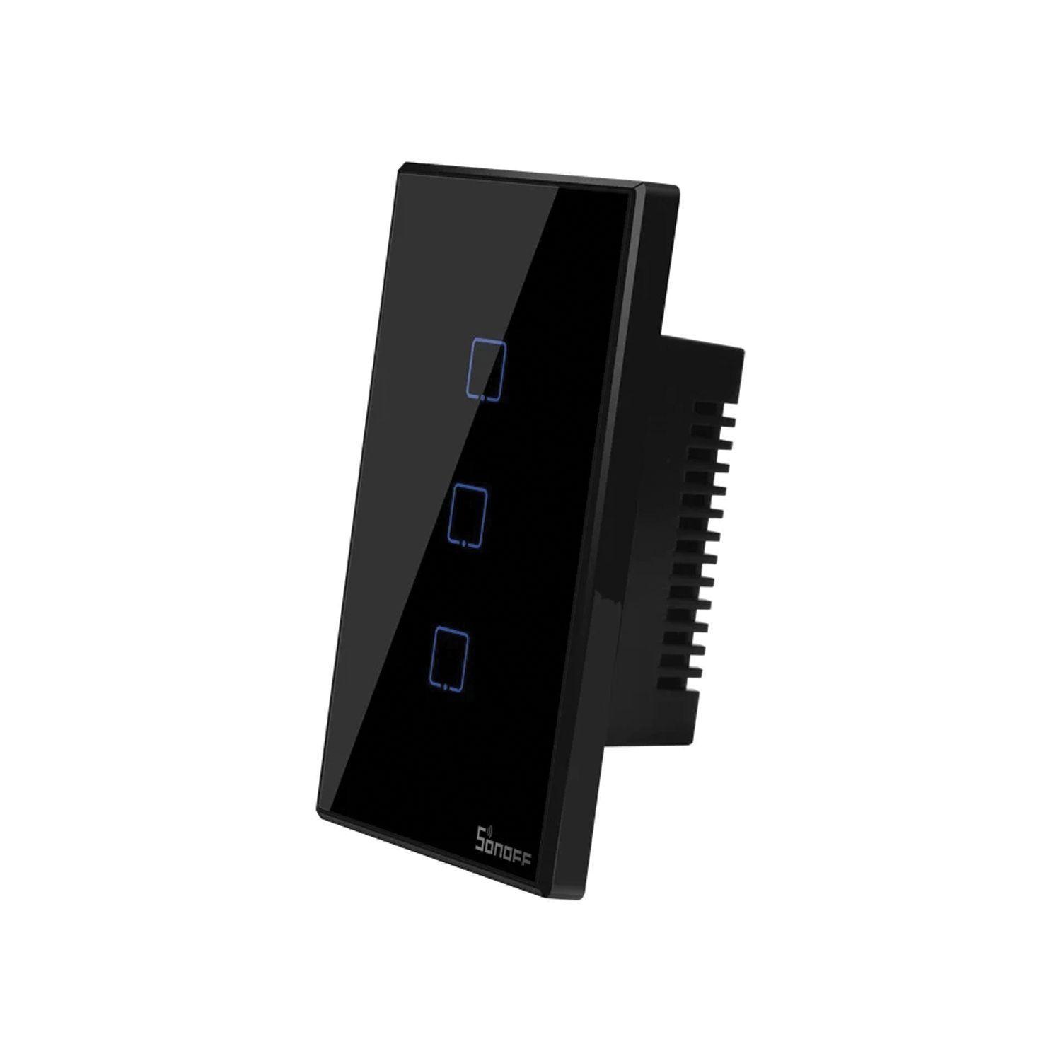 Pack 2 Interruptores Smart 3 Canales Negro WiFi + RF T3US3C Sonoff-3