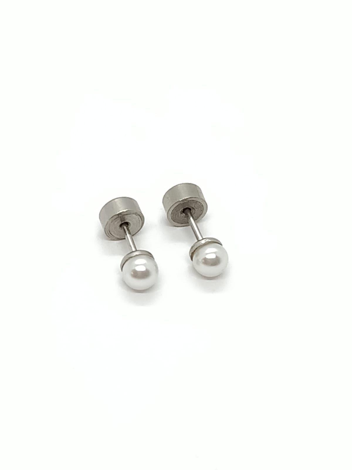 Aros Abridores bebe Seguridad Perla 5mm Hipoalergénico Niñas Adultos-3