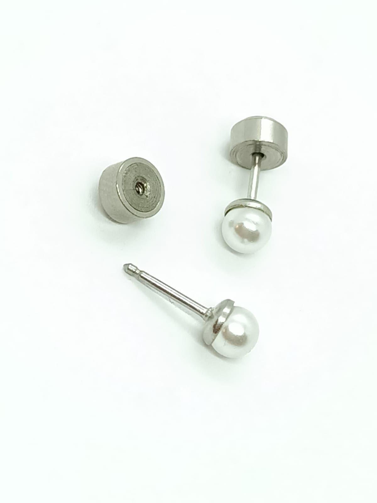 Aros Abridores bebe Seguridad Perla 5mm Hipoalergénico Niñas Adultos-5