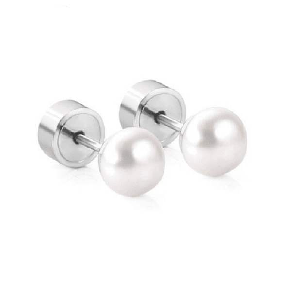 Aros Abridores bebe Seguridad Perla 5mm Hipoalergénico Niñas Adultos-0