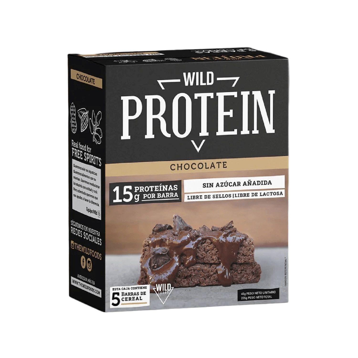 Wild Protein 5 Uni Chocolate 15g Barras -Proteína-0